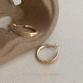 Matte Coffee Brown Copper Geometric Ring Drop Earrings Light Luxury Designer Style