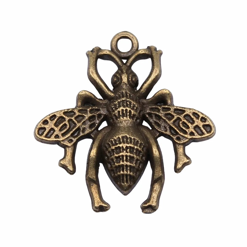 24x25mm 2.4g Multicolor Zinc Alloy Bee Charm Pendant for DIY Necklace Bracelet Making