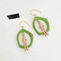 Niche Designer Resin Geometric Round Drop Earrings, Sweet Artistic Swing Girl Style