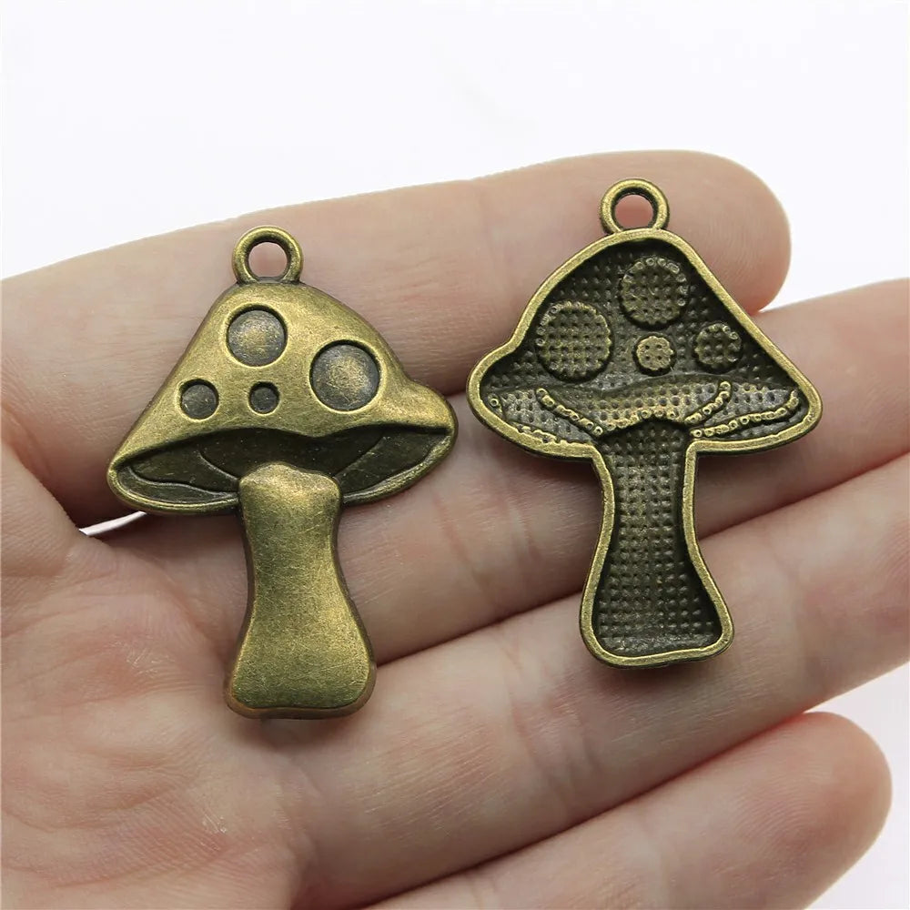 40x29mm 4.8g Multicolor Zinc Alloy Mushroom Charm Pendant for DIY Necklace Bracelet Earring Making
