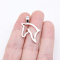 28x20mm 1.6g Antique Silver Zinc Alloy Hollow Horse Head Charm Pendant for DIY Jewelry Making