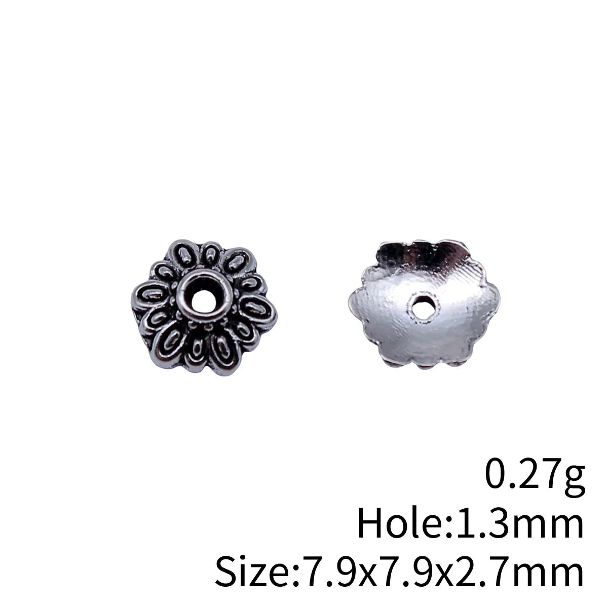 7.9x7.9x2.7mm 0.27g Multicolor Zinc Alloy Flower Bead Caps for Spacer Beads Bracelet DIY Jewelry Making