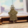 48x25MM Antique Silver Zinc Alloy Princess Charm Pendant for DIY Necklace Bracelet Jewelry Making