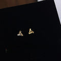 14K Gold Plated Copper Mini Triangle Stud Earrings Simple Geometric Daily Jewelry For Women
