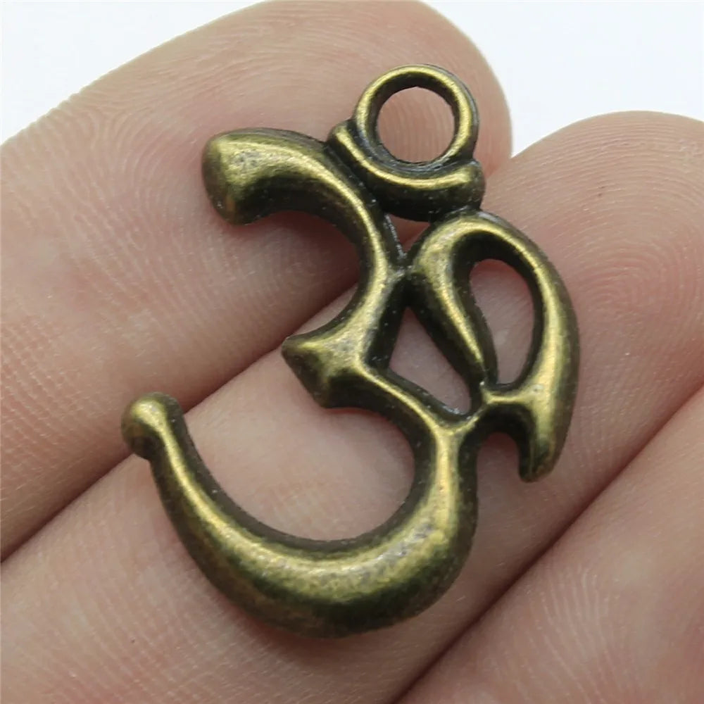 28x22mm 2.1g Multicolor Zinc Alloy OM Charm Pendant for DIY Necklace Bracelet Making