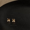 Mini Matte Silver Plated Copper Flower Petal Stud Earrings For Everyday Sleep-Friendly Wear