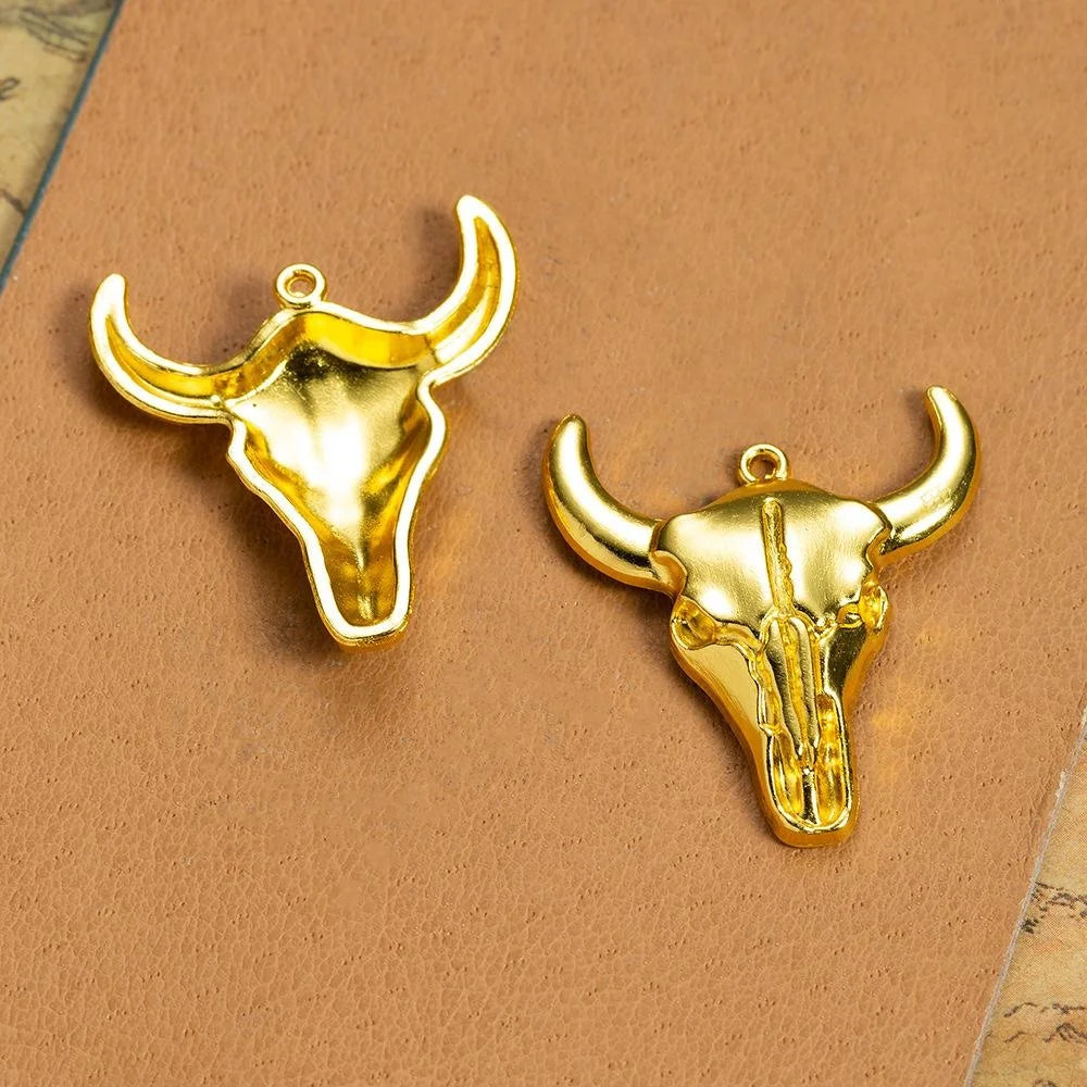 31x28MM Zinc Alloy Cow Bull Head Charm Pendant for DIY Necklace Bracelet Jewelry Making