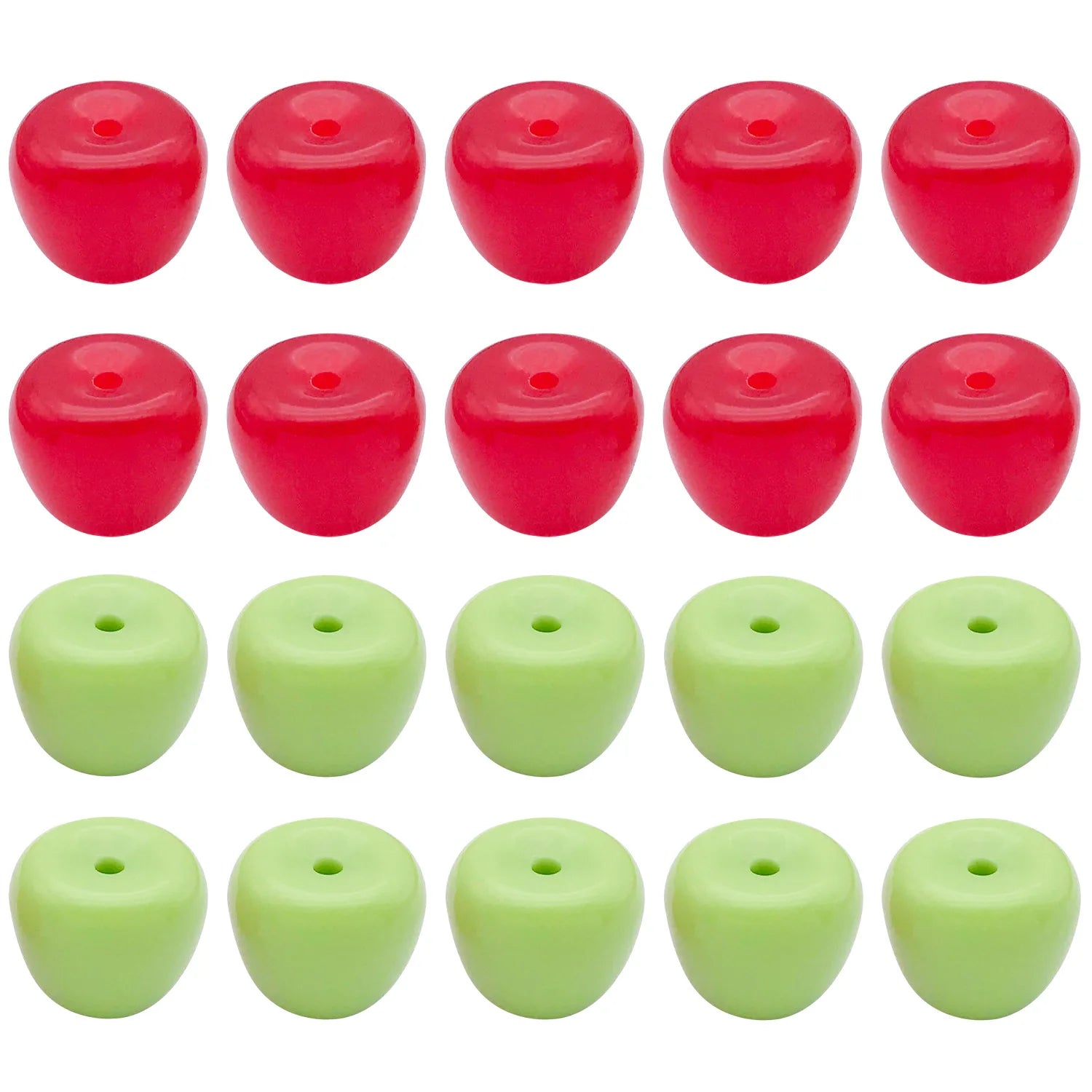Glossy Acrylic Apple Loose Beads for Bracelet, Phone Chain and Keychain Jewelry Making