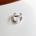 Elegant Minimalist Pearl Double Hoop Ear Cuff Alloy Metal Line Stud & Clip On No Piercing Earrings
