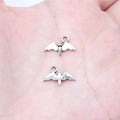 9x14mm 0.35g Antique Silver Zinc Alloy Bat Charm Pendant for DIY Necklace Bracelet Making