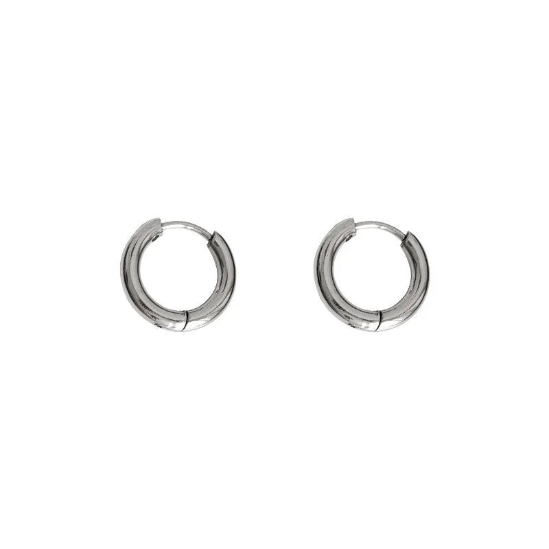 Premium Minimalist Round 316 Stainless Steel Drop Earrings Geometric Versatile Jewelry