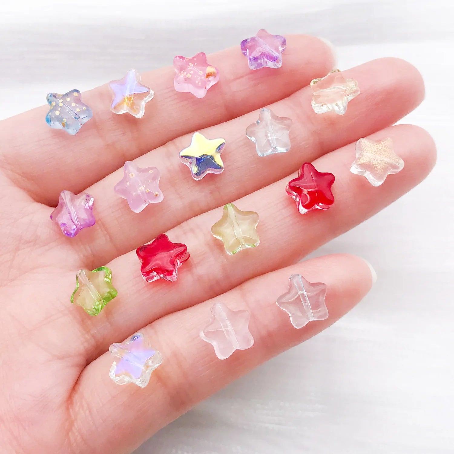 Gradient Glass Five Point Star Loose Spacer Beads for DIY Bracelet Pendant Jewelry