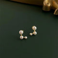 Minimalist Copper Pearl Drop Earrings Geometric Line Round Square Commuter Jewelry For Women