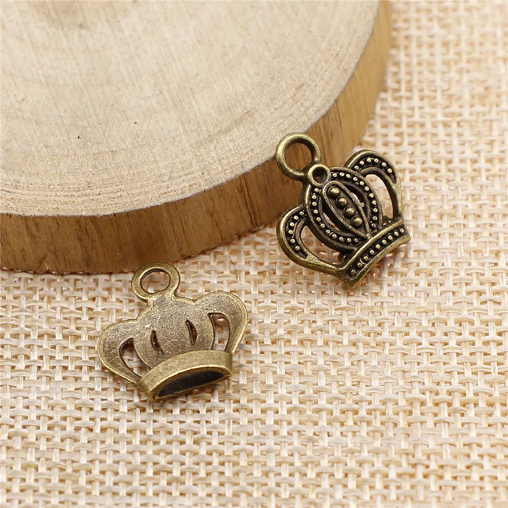 16x15mm 1g Multicolor Zinc Alloy Crown Charm Pendant for DIY Bracelet Necklace Jewelry Making