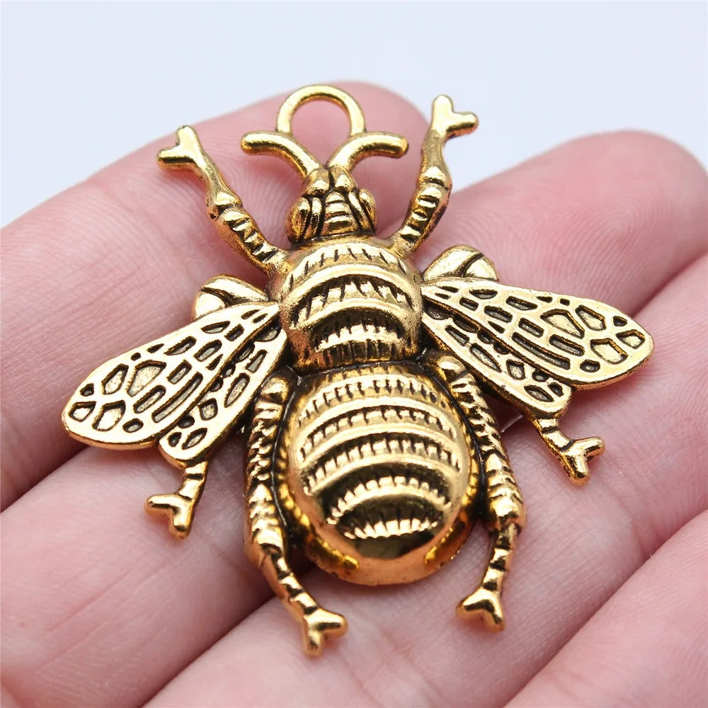 45x45mm 7.8g Multicolor Zinc Alloy Bee Charm Pendant for DIY Necklace Bracelet Jewelry Making