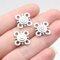 17x17mm 1.55g Multicolor Zinc Alloy Flower Connector Charm for Handmade DIY Jewelry Making