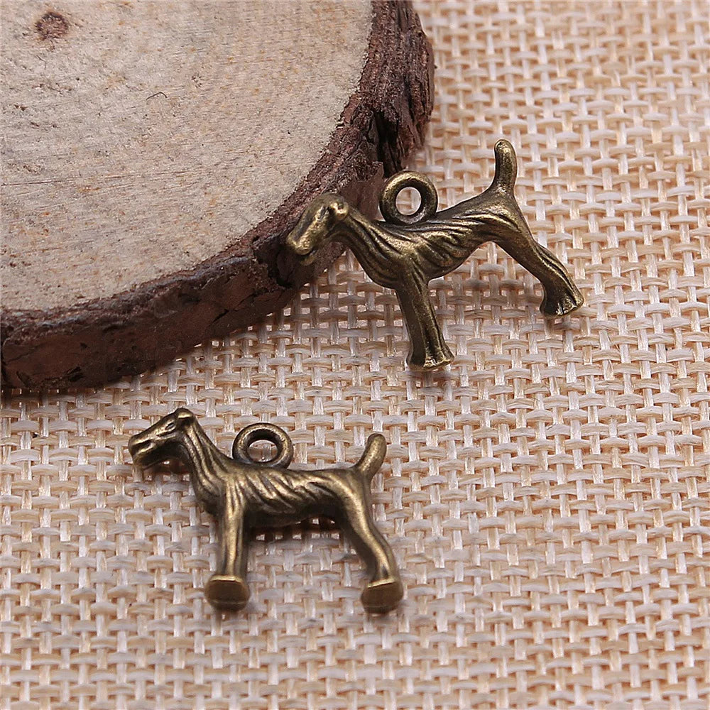 18x15mm 2.2g Multicolor Zinc Alloy Hound Dog Charm Pendant for DIY Necklace Bracelet Jewelry Making