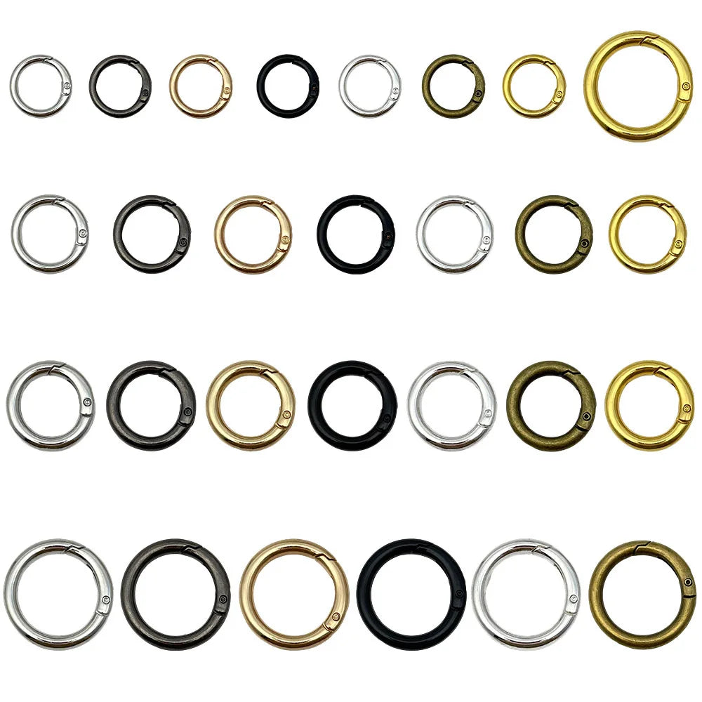 Zinc Alloy Round Spring Ring Clasp Connector for Bag Strap and DIY Jewelry Findings