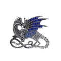 Vintage Rhinestone Pterosaur Dinosaur Brooch, Antique Gold Alloy Winged Dragon Lapel Pin Suit Accessory