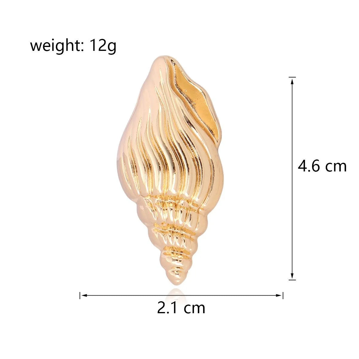 Elegant Gold Alloy Conch Shell Brooch, Minimalist Ocean Lapel Pin Corsage For Suits And Gifts