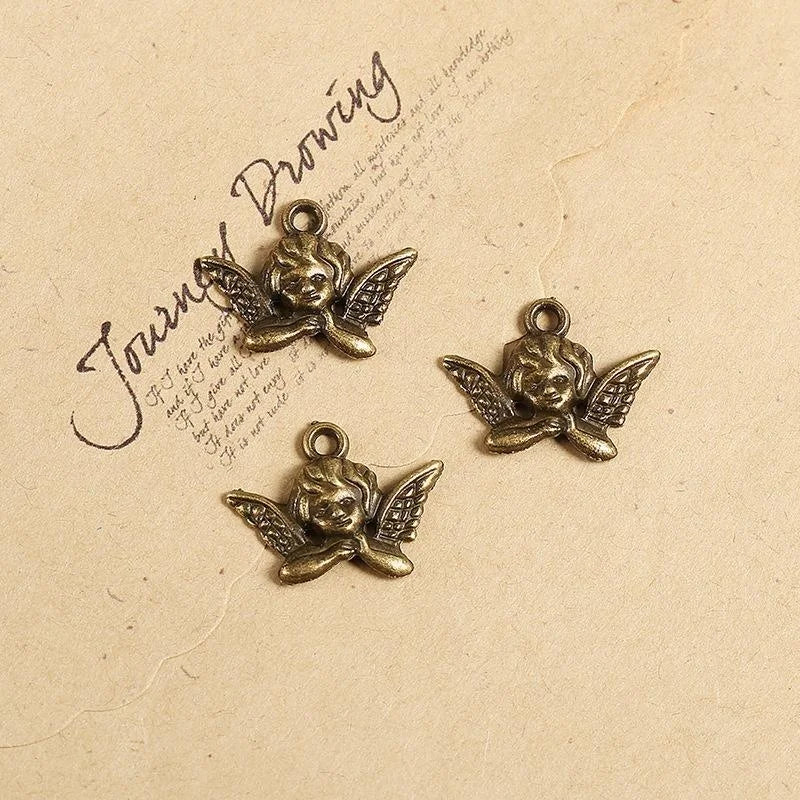 20x15MM Zinc Alloy Angel Charm Pendant for DIY Necklace Bracelet Jewelry Making