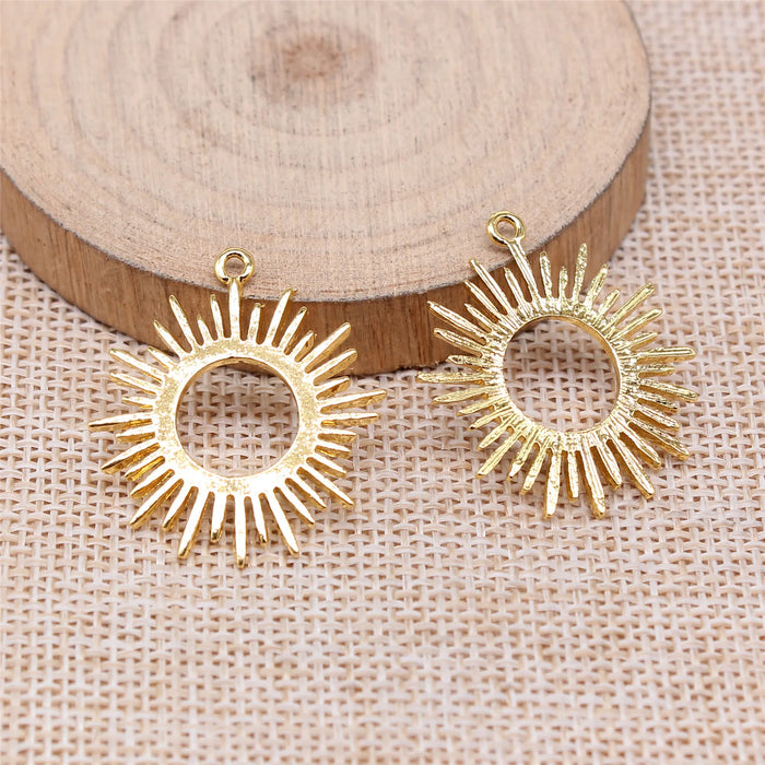31x25mm 1.9g Gold Zinc Alloy Sun Charm Pendant for DIY Necklace Bracelet Earring Making