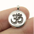 19x15mm 1.8g Multicolor zinc alloy Round OM Symbol Double Sided charm pendant for DIY bracelet necklace making