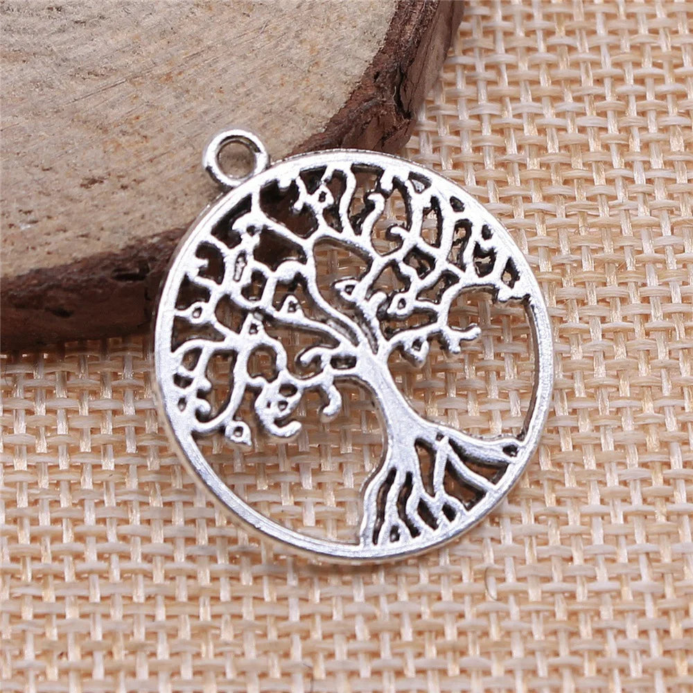 25x25mm 2.5g Multicolor Zinc Alloy Tree of Life charm pendant for DIY necklace bracelet making