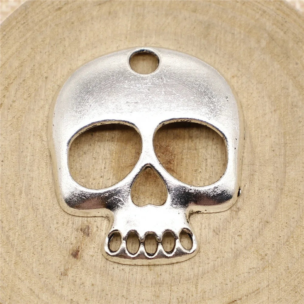 34x30mm 4.2g Multicolor Zinc Alloy Skull Head Charm Pendant for DIY Necklace Bracelet Jewelry Making