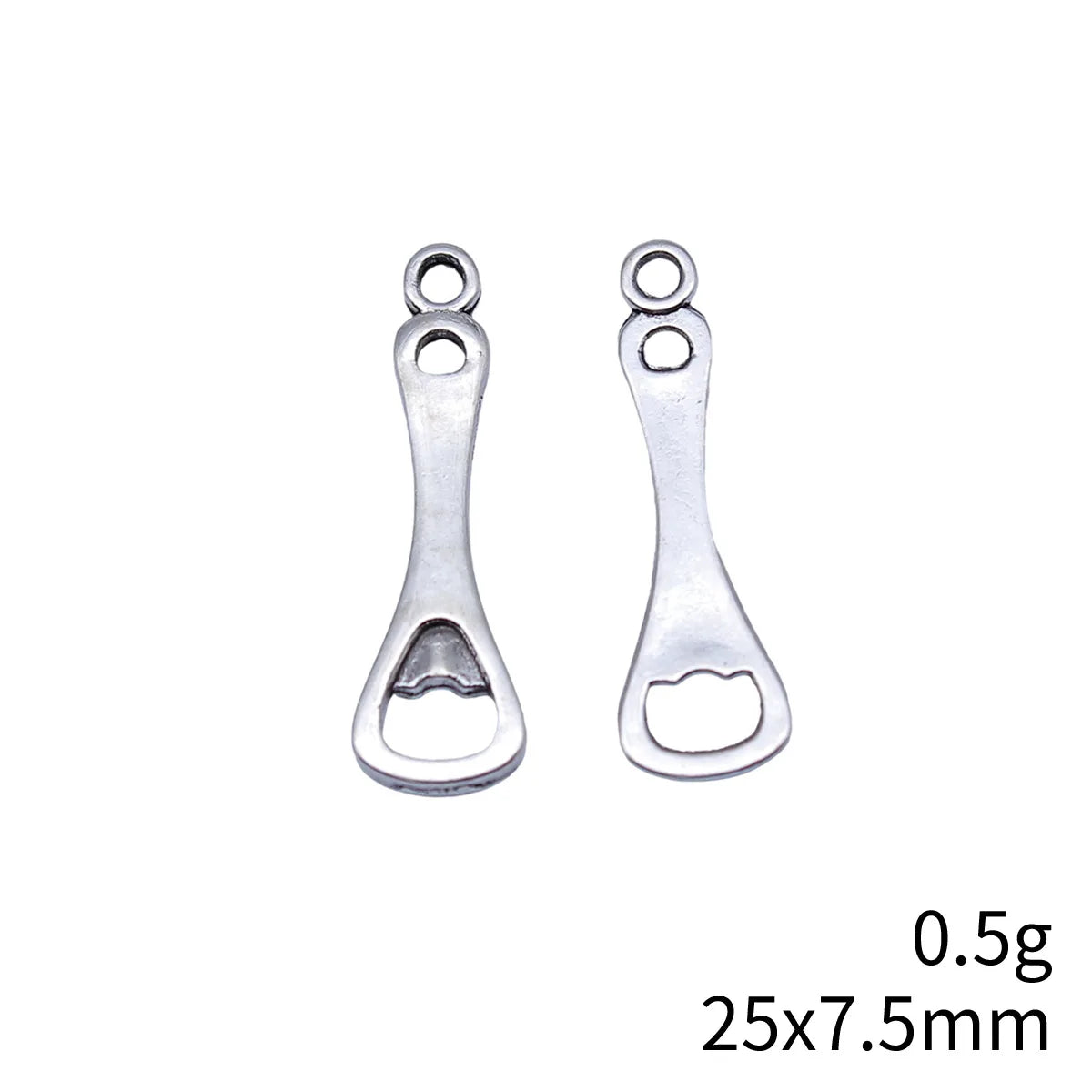 25x7.5mm 0.5g Antique Silver Zinc Alloy Bottle Opener Charm Pendant for DIY Keychain Necklace Jewelry