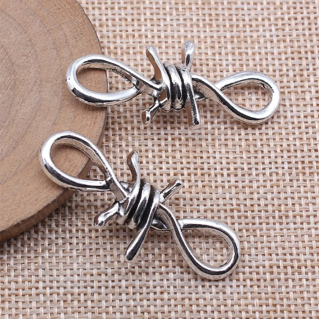45x19mm 5.6g Multicolor Zinc Alloy Twisted Thorn Rope Knot Connector Charm for DIY Bracelet Making