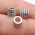 8.5x8.5x7.3mm 1.5g Antique Silver Zinc Alloy Polka Dot Large Hole Spacer Beads for DIY Bracelet Making