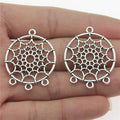 27x34mm 2.7g Multicolor Zinc Alloy Dreamcatcher Connector Charm for DIY Earrings Jewelry Making