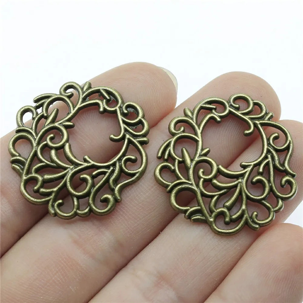 29x29mm 3.3g Multicolor Zinc Alloy Hollow Filigree Geometric Charm Pendant for DIY Jewelry Making