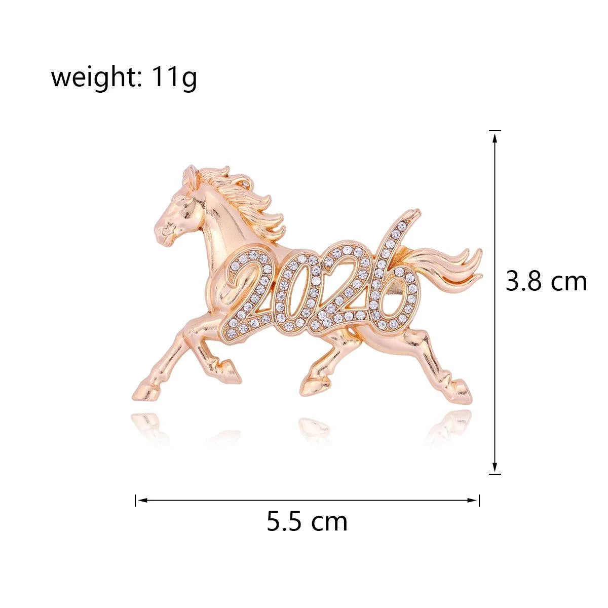 Luxury Year Of Horse Rhinestone Alloy Brooch For Women, Elegant Zodiac Horse Lapel Pin Corsage Gift
