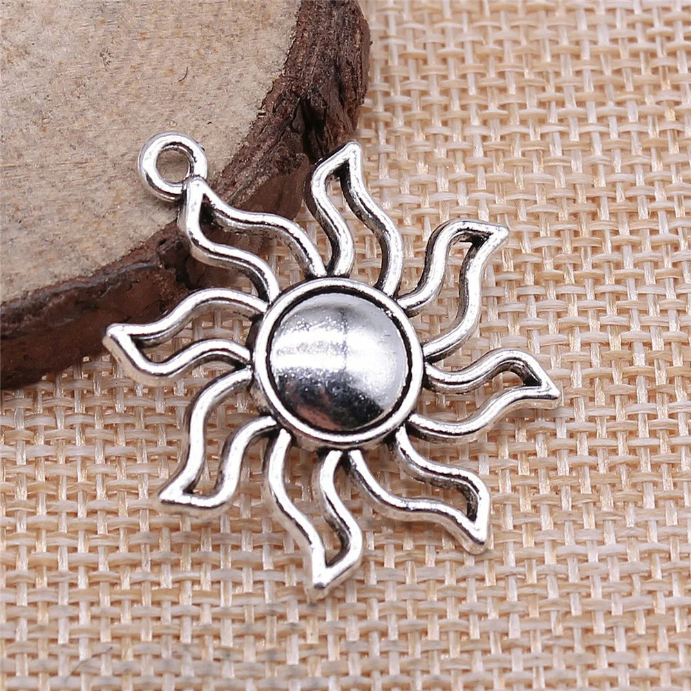 35x31mm 3.2g Multicolor Zinc Alloy Sun Charm Pendant for DIY Necklace Bracelet Jewelry Making