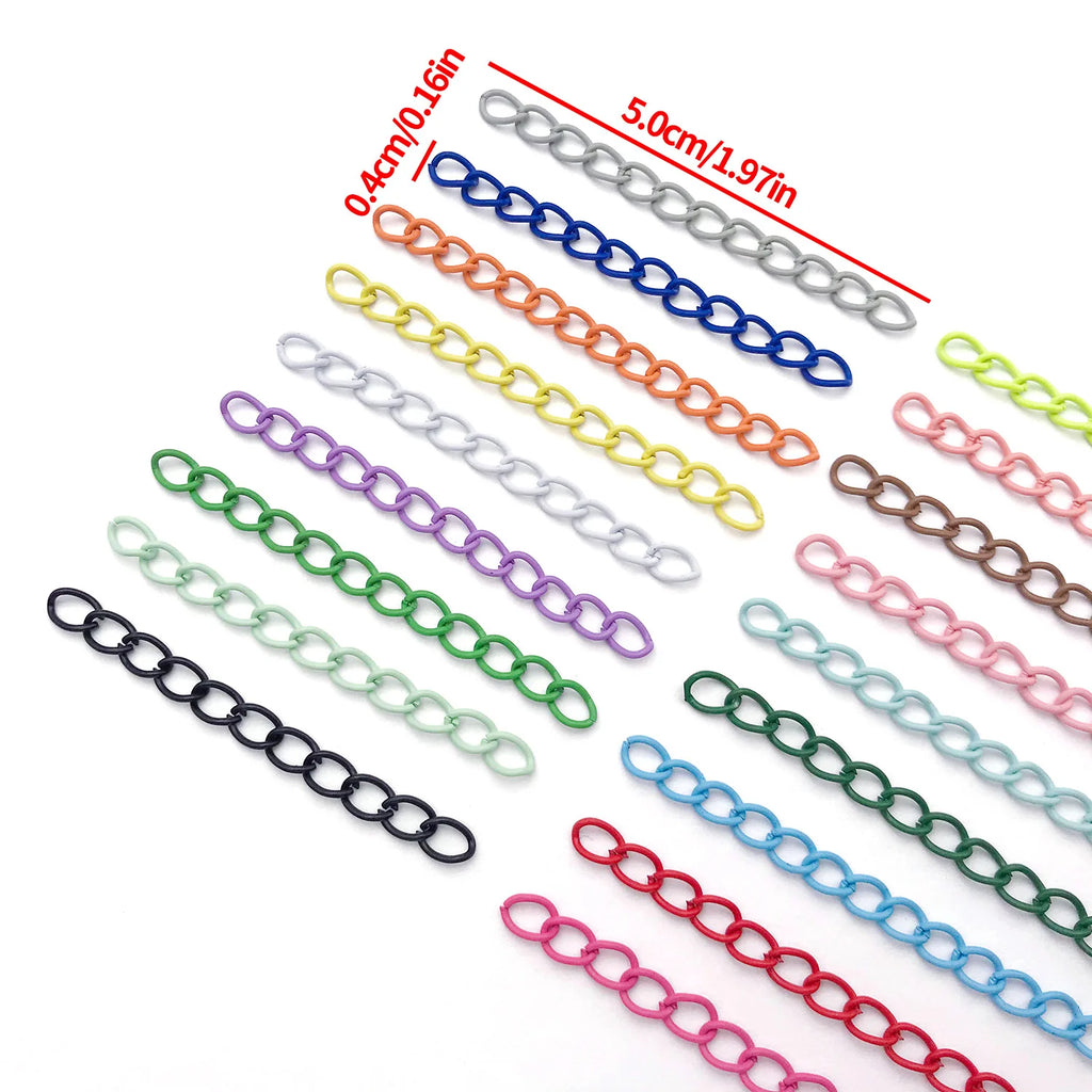 Color Painted Iron O Link Extension Chain for Necklace Bracelet Bag Jewelry Making