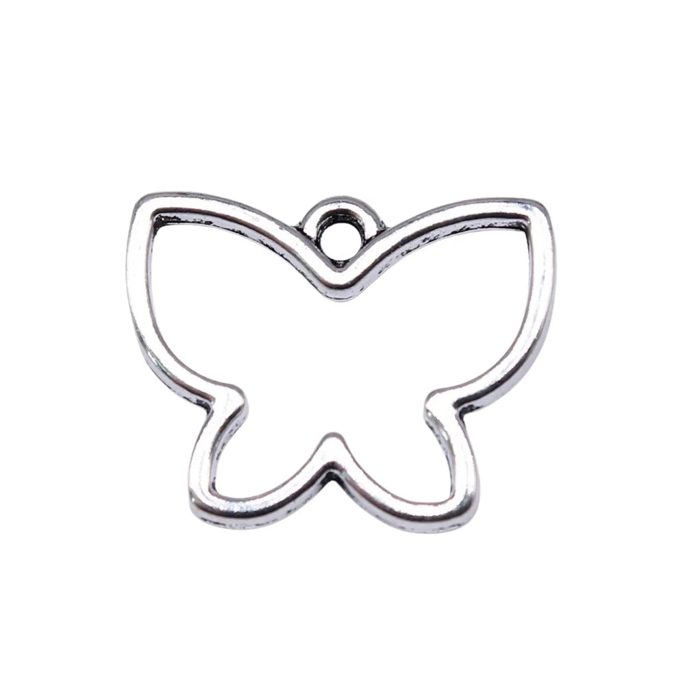 18x14mm 0.8g Multicolor zinc alloy Hollow Butterfly charm pendant for necklace bracelet DIY making