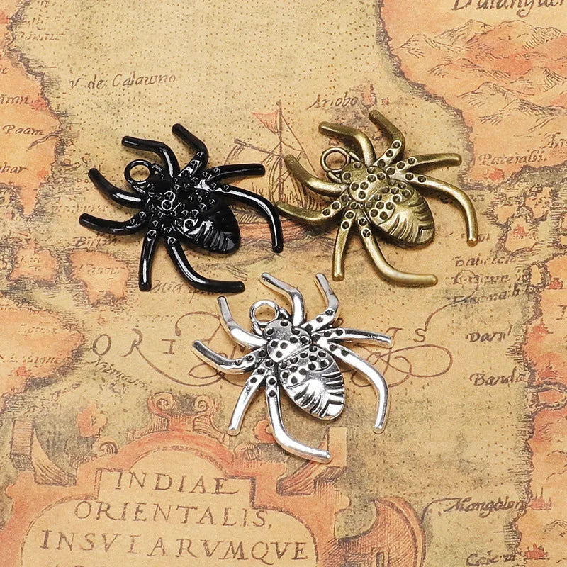 46x40MM Antique Silver Zinc Alloy Skull Spider Charm Pendant for DIY Necklace Bracelet Jewelry Making