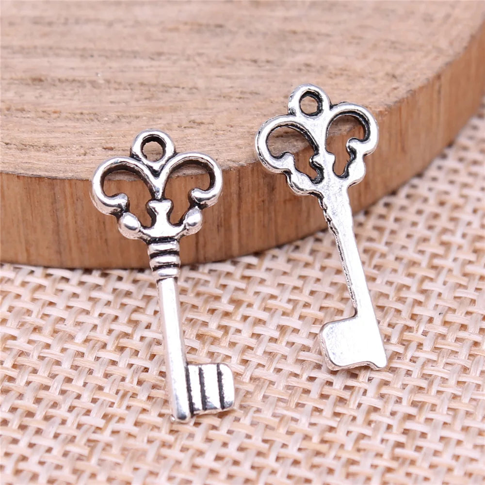 21x10mm 0.5g Multicolor Zinc Alloy Key Charm Pendant for DIY Bracelet Necklace Jewelry Making