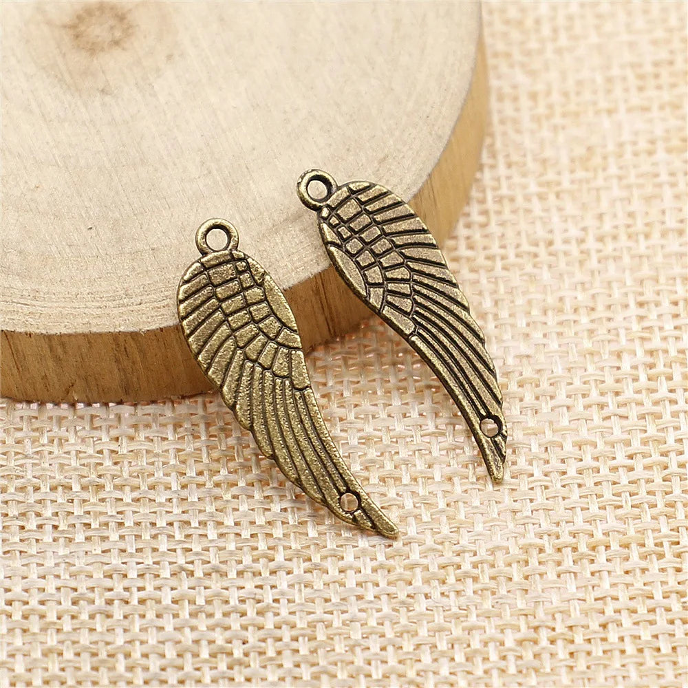 30x9mm 1.4g Multicolor Zinc Alloy Wing Connector Charm for DIY Bracelet Necklace Jewelry Making