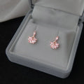 Eco-Friendly Copper Zircon Flower Stud Earrings Fresh Sweet Minimalist Student Jewelry