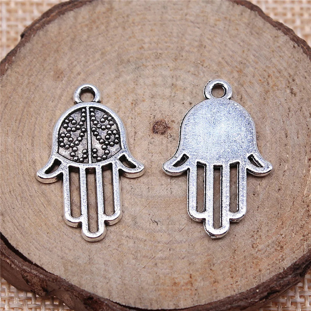 24x15mm 1.5g Multicolor zinc alloy Hamsa Hand charm pendant for DIY bracelet necklace jewelry making