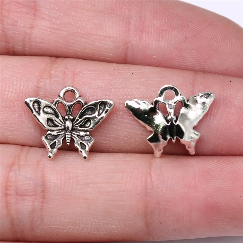 17x14mm 1g Multicolor Zinc Alloy Butterfly Charm Pendant for DIY Necklace Bracelet Jewelry Making