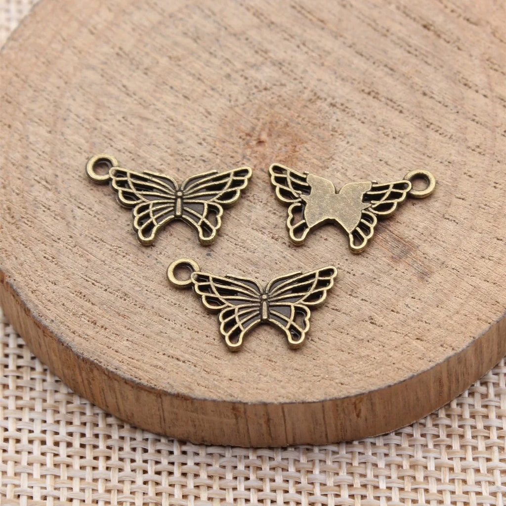 18x10mm 0.52g Multicolor Zinc Alloy Butterfly Charm Pendant for Earrings Bracelet DIY Jewelry