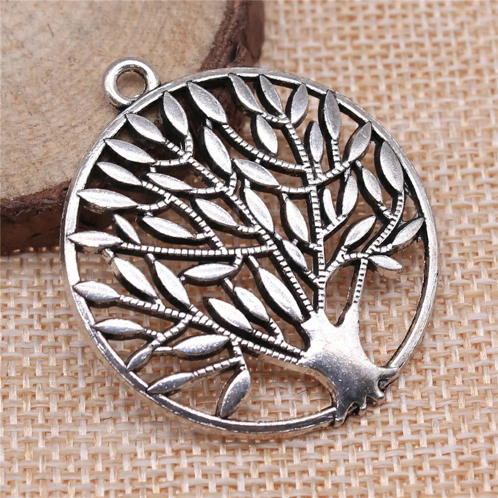 42x37mm 7.8g Multicolor Zinc Alloy Tree of Life Charm Pendant for DIY Necklace Bracelet Making