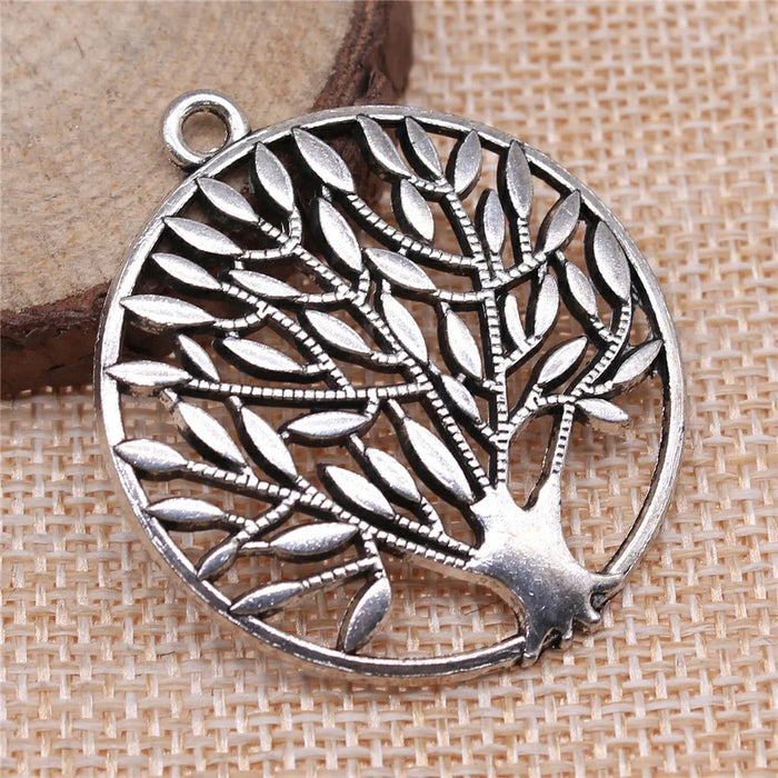 42x37mm 7.8g Multicolor Zinc Alloy Tree of Life Charm Pendant for DIY Necklace Bracelet Making