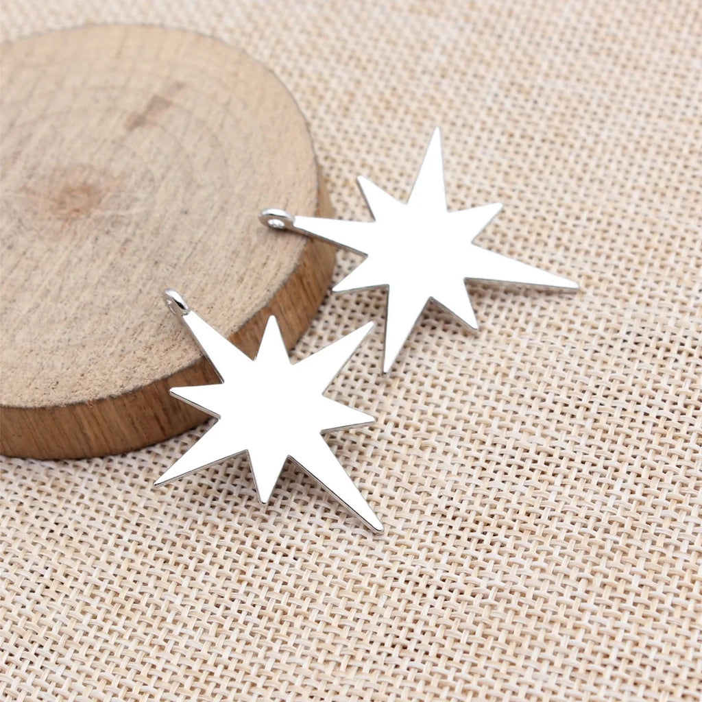 40x33mm 2.7g Multicolor Zinc Alloy Starburst Charm Pendant for DIY Necklace Clothing Jewelry Making