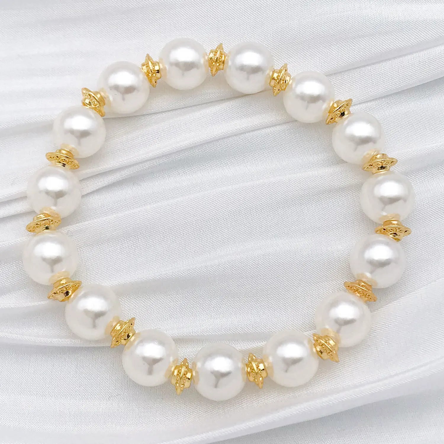 Zinc Alloy 18K Gold Plated Flat Flying Saucer Spacer Bead for Bracelet Making
