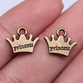 13mm 0.7g Multicolor Zinc Alloy princess Crown Letter Charm Pendant for Bracelet Necklace Making